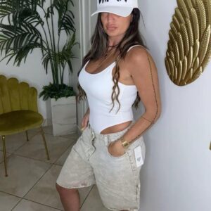 Denim bermuda sabbia